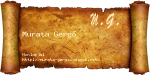 Murata Gergő névjegykártya